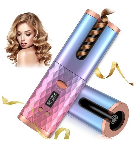 Load image into Gallery viewer, Rechargeable Automatic Hair Curler Women Curling Iron LCD Display Ceramic Curly Rotating
