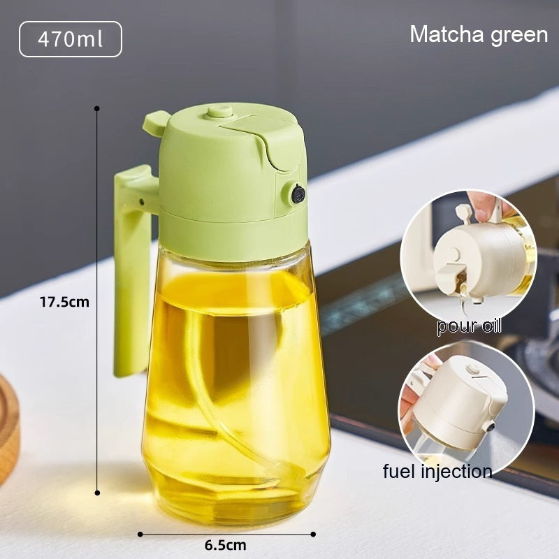 Load image into Gallery viewer, 470ML Olive Oil Sprayer Dispenser For Cooking BBQ 2 In 1 Glass Oil
