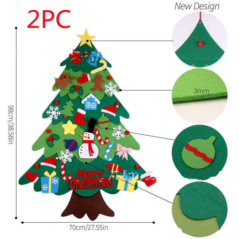 Load image into Gallery viewer, DIY Felt Christmas Tree Christmas Decoration for Home Navidad
