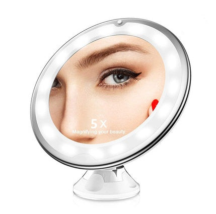 Load image into Gallery viewer, 360 Swivel 10x Magnifying Bright LED Lighted Makeup Mirror
