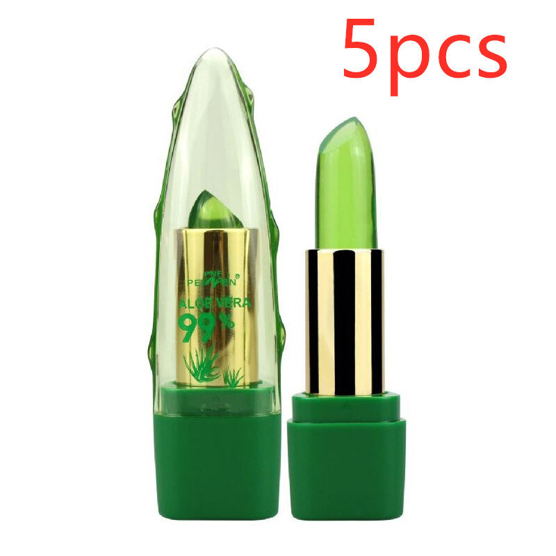 Load image into Gallery viewer, Aloe Vera Gel Color Changing Lipstick Gloss Fine-grain Lip Blam Care
