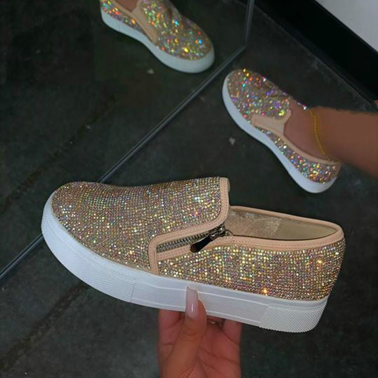 Load image into Gallery viewer, Large Size Rhinestone Flat Casual Single Shoes
