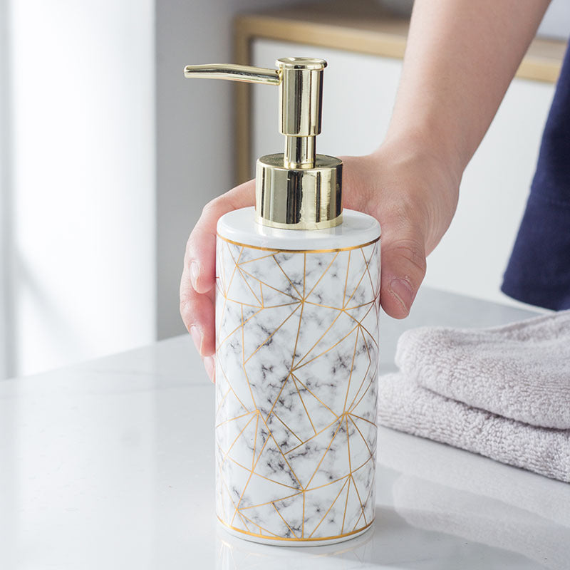 Load image into Gallery viewer, Marble Ceramic Lotion Shampoo  Bottle Bathroom Accessories
