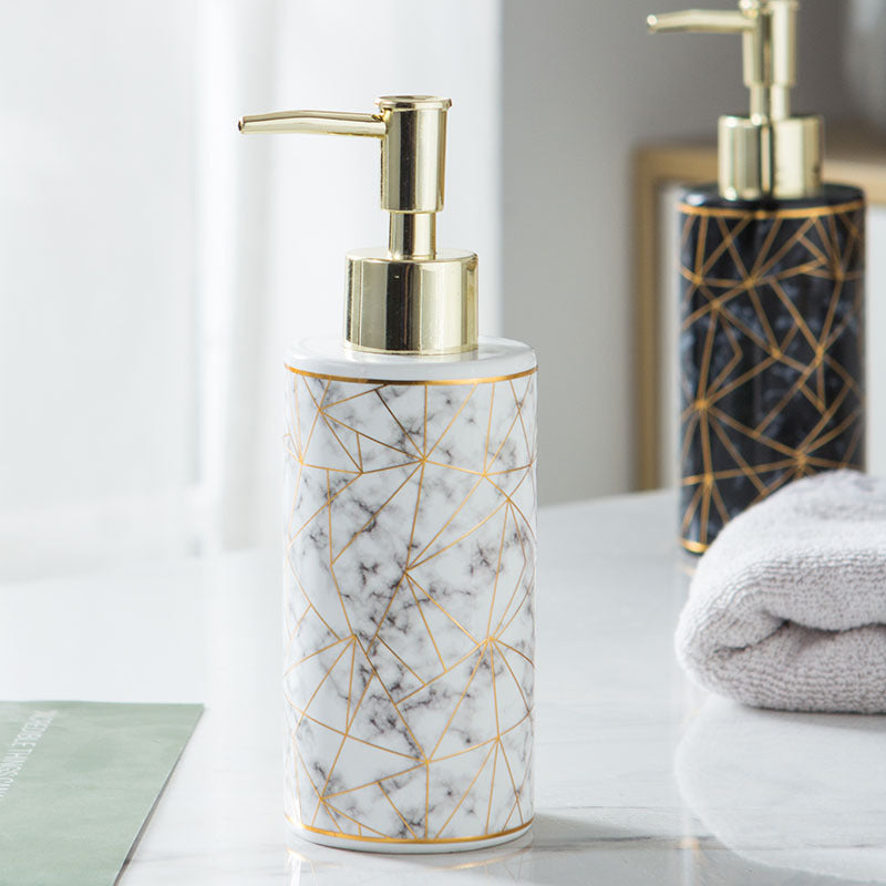 Load image into Gallery viewer, Marble Ceramic Lotion Shampoo  Bottle Bathroom Accessories
