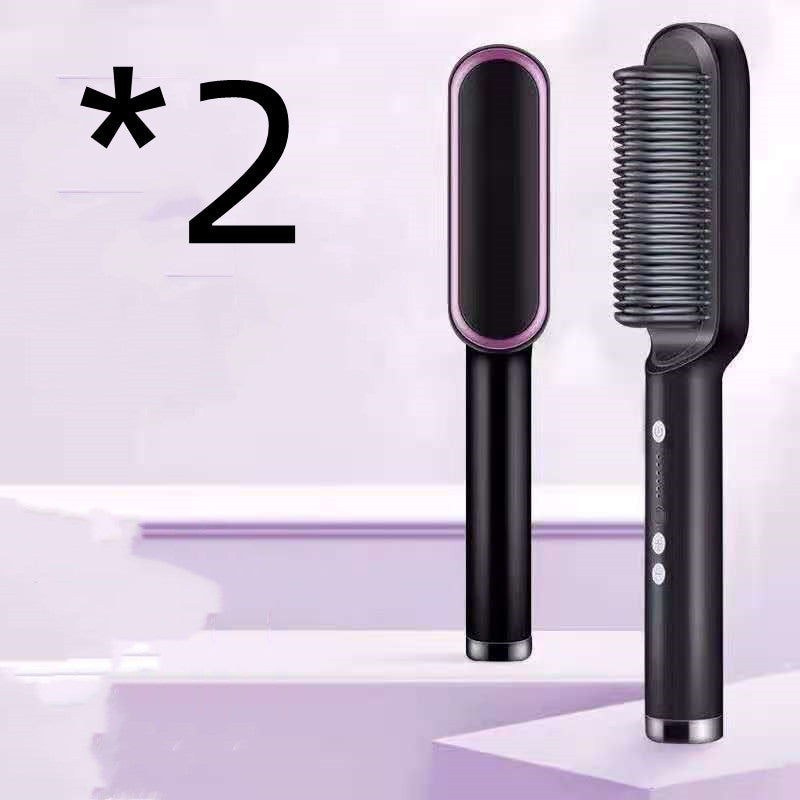 Load image into Gallery viewer, New 2 In 1 Hair Straightener Hot Comb Negative Ion Curling Electric Hair Brush
