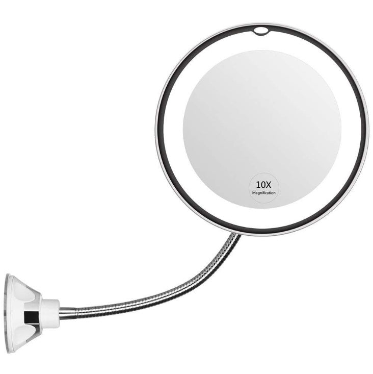 Load image into Gallery viewer, 360 Swivel 10x Magnifying Bright LED Lighted Makeup Mirror
