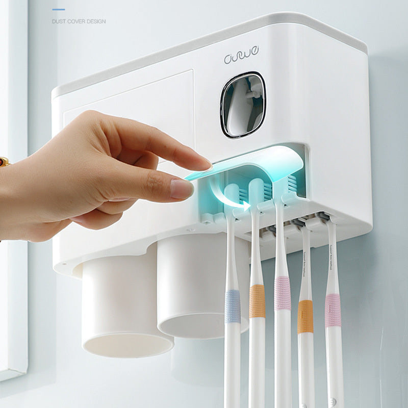 Load image into Gallery viewer, Non-marking Hanging Magnetic Toothbrush Holder Single Drawer Storage Rack
