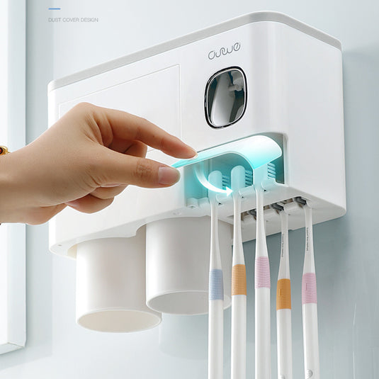 Non-marking Hanging Magnetic Toothbrush Holder Single Drawer Storage Rack