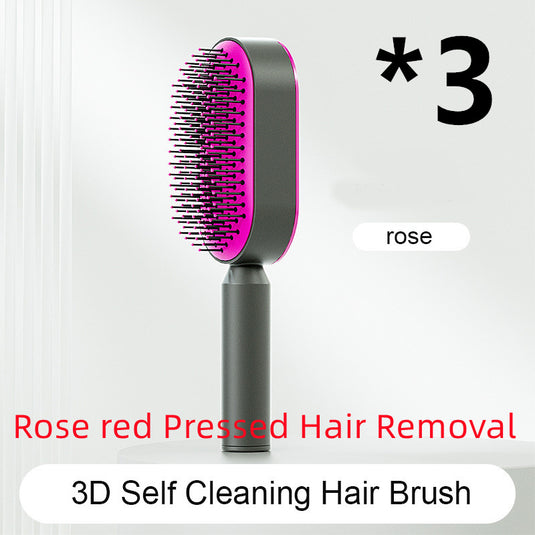 Self Cleaning Hair Brush For Women One-key Cleaning Hair