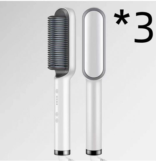 New 2 In 1 Hair Straightener Hot Comb Negative Ion Curling Electric Hair Brush