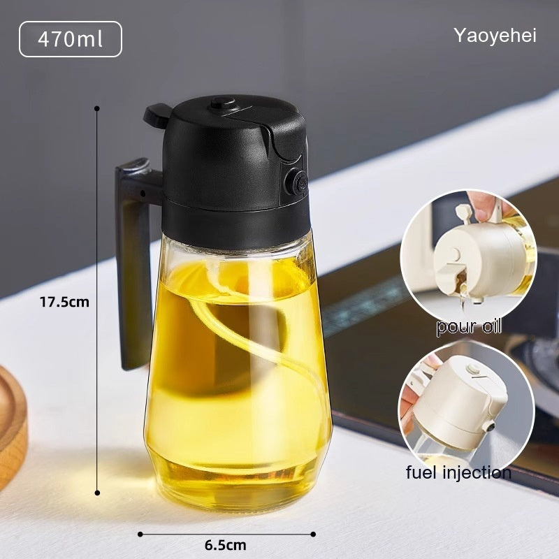 Load image into Gallery viewer, 470ML Olive Oil Sprayer Dispenser For Cooking BBQ 2 In 1 Glass Oil
