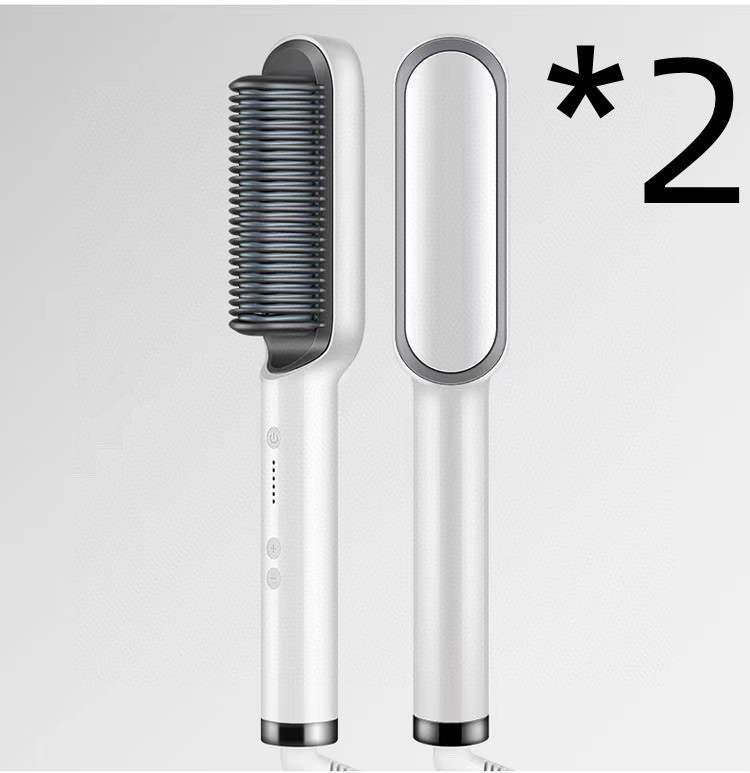 Load image into Gallery viewer, New 2 In 1 Hair Straightener Hot Comb Negative Ion Curling Electric Hair Brush
