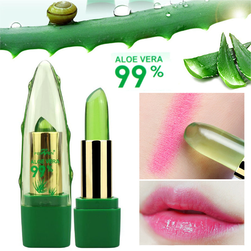 Load image into Gallery viewer, Aloe Vera Gel Color Changing Lipstick Gloss Fine-grain Lip Blam Care
