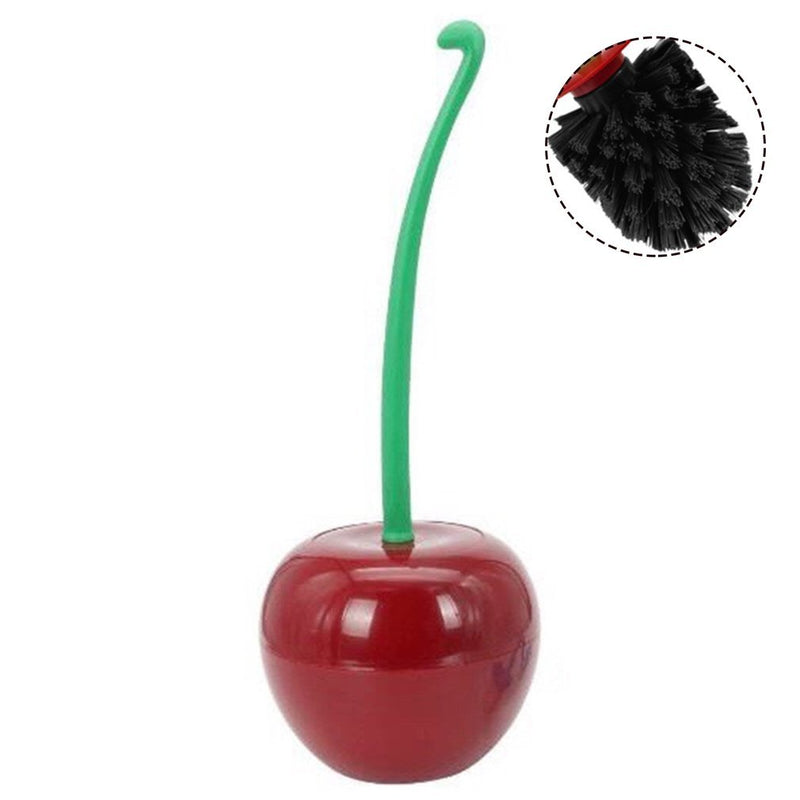 Load image into Gallery viewer, Long Handle Soft Hair Household Toilet Brush Cherry Toilet Brush Set
