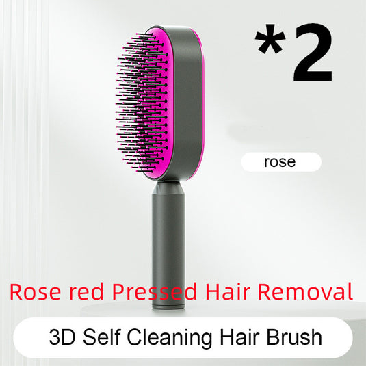 Self Cleaning Hair Brush For Women One-key Cleaning Hair