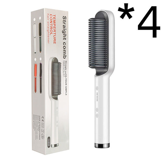 New 2 In 1 Hair Straightener Hot Comb Negative Ion Curling Electric Hair Brush