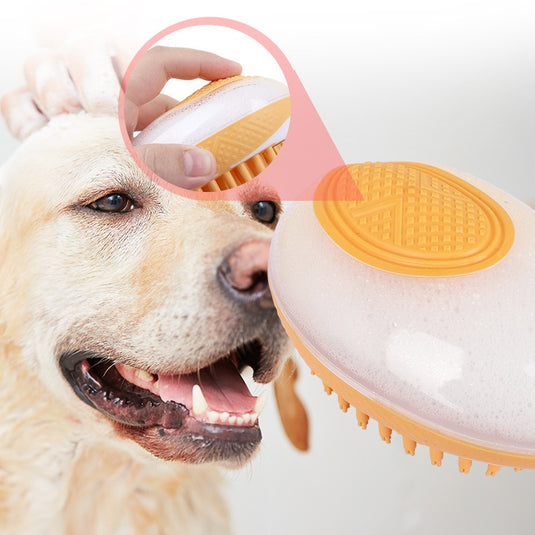 Dog Cat Bath Brush 2-in-1 Pet SPA Massage Comb Soft Silicone Pets Shower