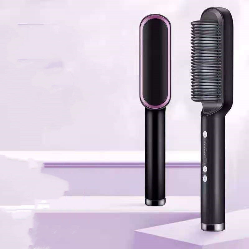 Load image into Gallery viewer, New 2 In 1 Hair Straightener Hot Comb Negative Ion Curling Electric Hair Brush
