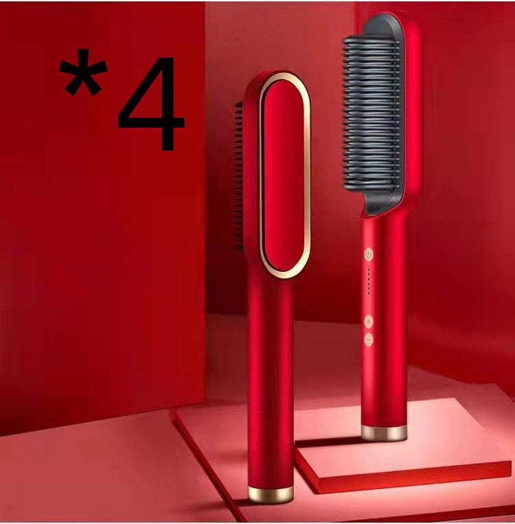 Load image into Gallery viewer, New 2 In 1 Hair Straightener Hot Comb Negative Ion Curling Electric Hair Brush
