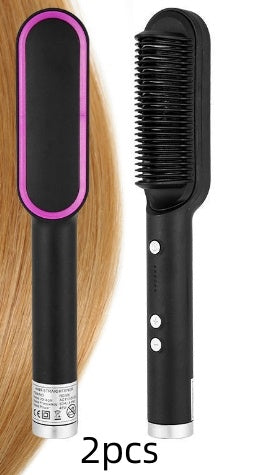 Load image into Gallery viewer, New 2 In 1 Hair Straightener Hot Comb Negative Ion Curling Electric Hair Brush
